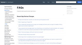 FAQs - App Development - Facebook for Developers