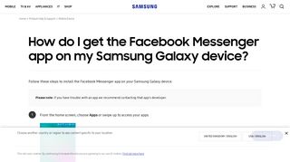 How do I get the Facebook Messenger app on my Samsung Galaxy ...