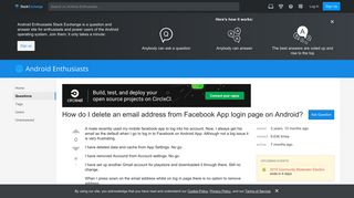 applications - How do I delete an email address from Facebook App ...