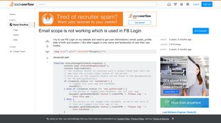 Email scope is not working which is used in FB Login - Stack Overflow