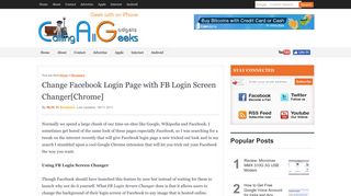 Change Facebook Login Page with FB Login Screen Changer