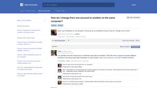 How do I change from one account to another on the same ... - Facebook