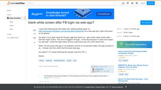 blank white screen after FB login via web app? - Stack Overflow