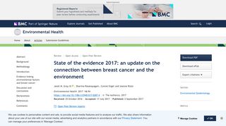 State of the evidence 2017: an update on the connection between ...