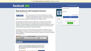 Staying Secure with Facebook Connect | Facebook