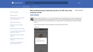 Why Facebook browser yields Security Error for URL when other ...
