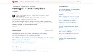 What triggers a Facebook security check? - Quora