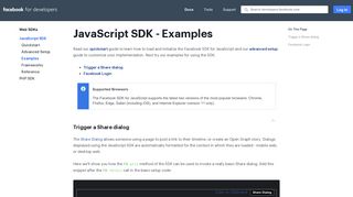 Examples - Web SDKs - Facebook for Developers