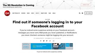 Find out if someone's logging in to your Facebook account - CNET