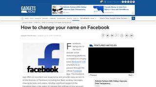 How to change your name on Facebook | Gadgets Now