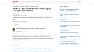 What is the difference between Facebook signup and login with ...
