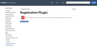 Registration Plugin - Social Plugins - Facebook for Developers