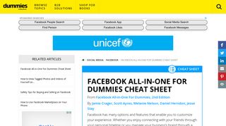 Facebook All-in-One For Dummies Cheat Sheet - dummies