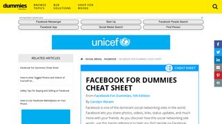 Facebook For Dummies Cheat Sheet - dummies