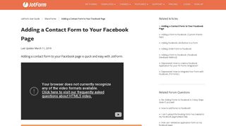 Adding a Contact Form to Your Facebook Page - JotForm