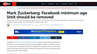 Mark Zuckerberg: Facebook minimum age limit should be removed ...