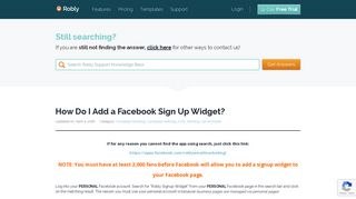 How Do I Add a Facebook Sign Up Widget? | Robly Support