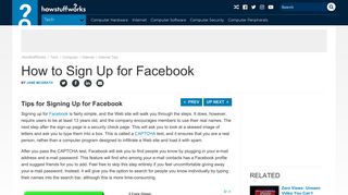 Tips for Signing Up for Facebook - Computer | HowStuffWorks