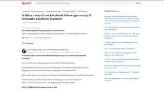 Is there a way to use Facebook Messenger on my PC without a ...