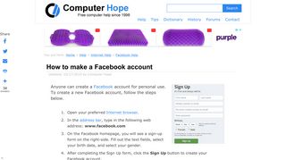 How to make a Facebook account - Computer Hope