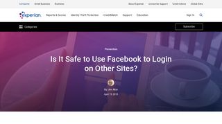 Facebook Login Sign In: Safe to Use to Login on Other Sites? | Experian