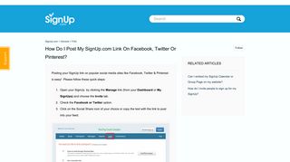How do I post my SignUp.com Link on Facebook, Twitter or Pinterest ...