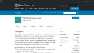 WP-FB-AutoConnect | WordPress.org