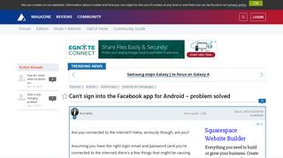 Can't sign into the Facebook app for Android – problem solved ...