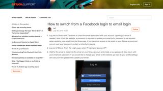 How to switch from a Facebook login to email login – Strava Support