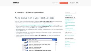 Adding a signup form to your Facebook page - Email marketing help