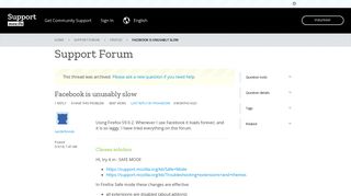 Facebook is unusably slow | Firefox Support Forum | Mozilla Support