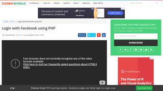 Login with Facebook using PHP - CodexWorld