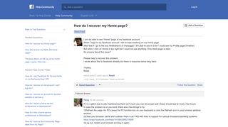 How do I recover my Home page? | Facebook Help Community ...