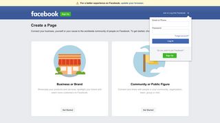 Create a Page - Facebook