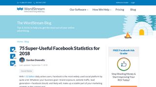 75 Super-Useful Facebook Statistics for 2018 | WordStream