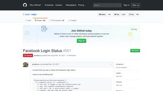 Facebook Login Status · Issue #981 · expo/expo · GitHub