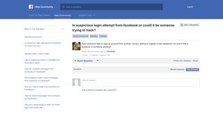 Is suspicious login attempt from facebook or could it be someone ...