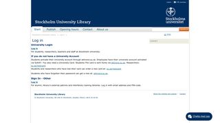 University Login - Stockholms universitetsbibliotek