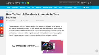 How To Switch Facebook Accounts In Your Browser - AddictiveTips
