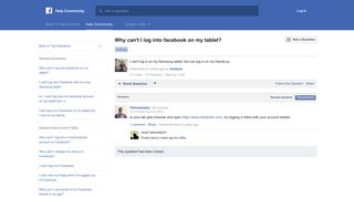 Why can't I log into facebook on my tablet? | Facebook Help ...