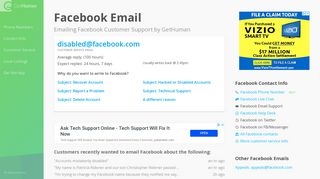 Facebook Email Support - GetHuman