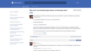Why can't I use Facebook login feature on third-party sites? | Facebook ...