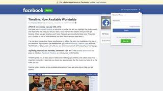 Timeline: Now Available Worldwide | Facebook