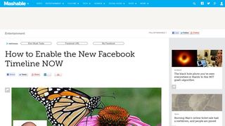 How to Enable the New Facebook Timeline NOW - Mashable