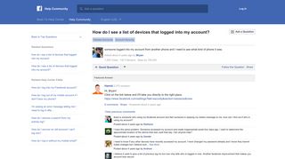 How do I see a list of devices that logged into my account? | Facebook ...