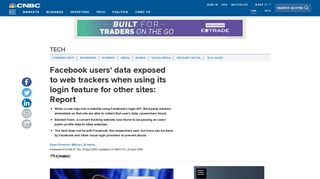 Web trackers exploit Facebook login API to collect user data