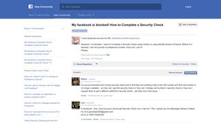 My facebook is blocked! How to Complete a Security Check ...