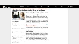 What Does Profile Unavailable Mean on Facebook? | Chron.com