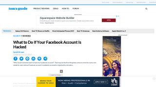 What to Do If Your Facebook Account Is Hacked - Tom's Guide