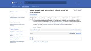 What is complete list of urls to unblock to see all images ... - Facebook